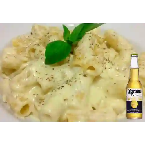 Pastas salsa cuatro quesos+corona 355ml