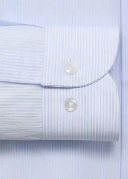 Camisa Selva Azul Talla M Hombre Mango