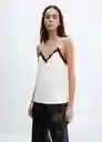 Top Siat Mujer Crudo Talla L Mango