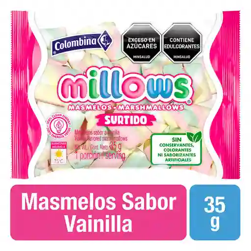 Millows Masmelos Surtidos Sabor a Vainilla