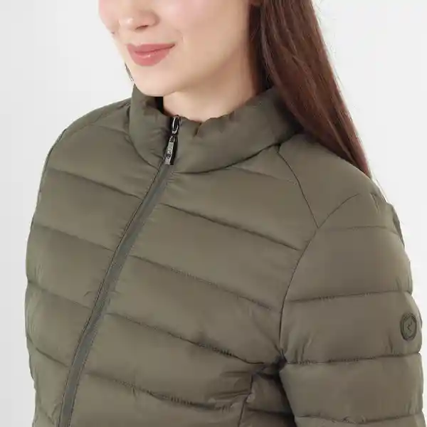 Chaqueta Cuello Alto Manga Larga Café Talla L 726184