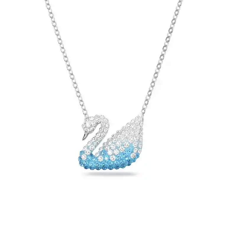 Swarovski Collar Iconic Swan Pendant Rhodium Blue