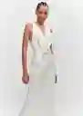 Vestido Amalfi Off White Talla L Mujer Mango