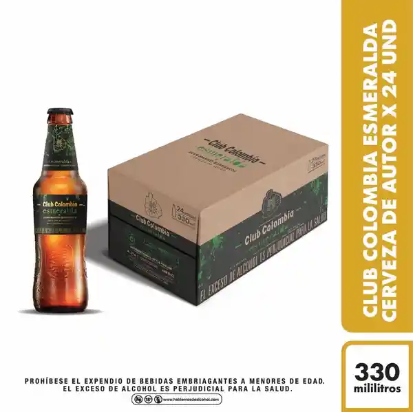 Club Colombia Cerveza Esmeralda 330 mL x 24 Und