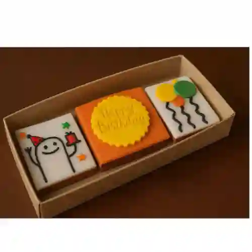 Brownies X3 Feliz Cumpleaños