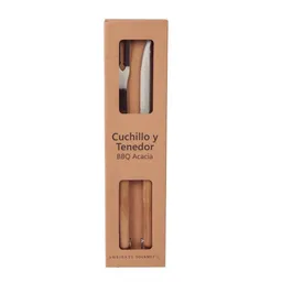 Ambiente Gourmet Set de Cuchillo y Tenedor Bbq Acacia