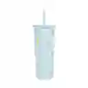 Vaso de Acero Inoxidable Con Pitillo Menta 800 mL Miniso