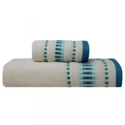 Cannon Toalla Manos Beige-Turquesa