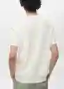 Camiseta Tricot Arraona Off White Talla XL Hombre Mango