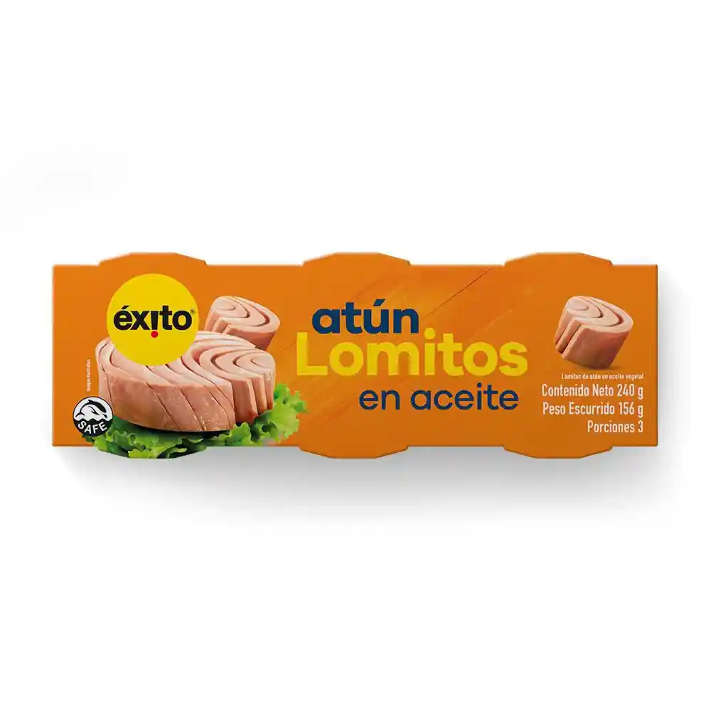 Atún Tripack Lomo Aceite Exito Marca Propia 240 Gr