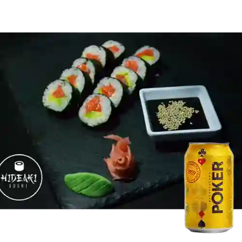 Combo Philadelphia Rolls + Cerveza Poker Lta 330ml