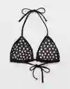 Top de Bikini Aerie Negro Talla: SMALL 5786073 American Eagle