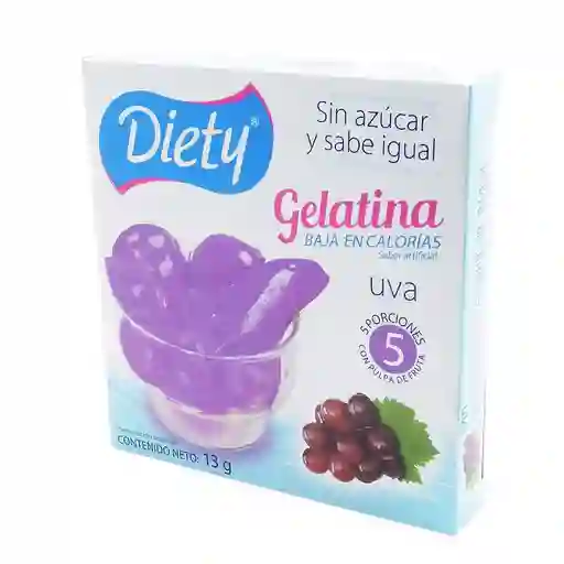 Diety Mezcla de Gelatina en Polvo sin Azúcar Sabor a Uva