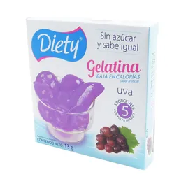Diety Mezcla de Gelatina en Polvo sin Azúcar Sabor a Uva