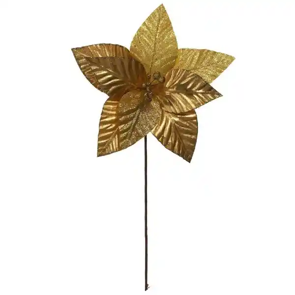 Flor Ponsetia Dorada 8P 30 cm 831-Amx006-2401B Finlandek