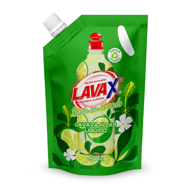 Lavax Lavaloza Líquido Limón té Verde 1500 ml