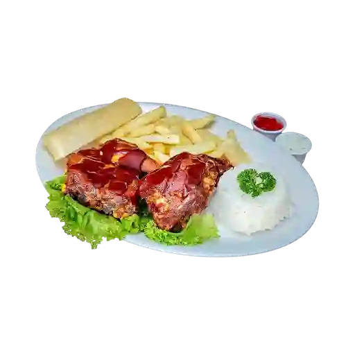 Costilla de Cerdo Bbq y Bebida