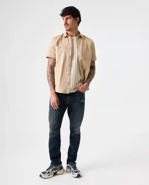 Camisa Hombre Beige Talla L 812G001_BEI161010 Americanino