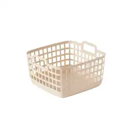 Organizador Plástico Almacenamiento Sin Tapa Beige S Miniso