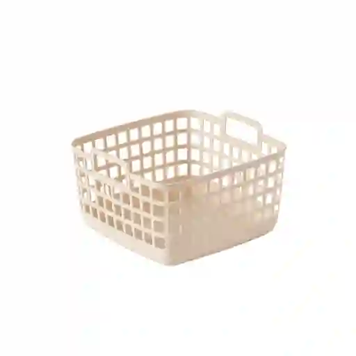 Organizador Plástico Almacenamiento Sin Tapa Beige S Miniso