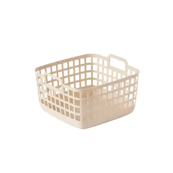 Organizador Plástico Almacenamiento Sin Tapa Beige S Miniso