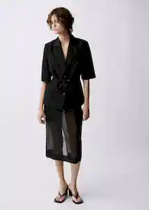 Blazer Americana Argelia Negro Talla S Mujer Mango