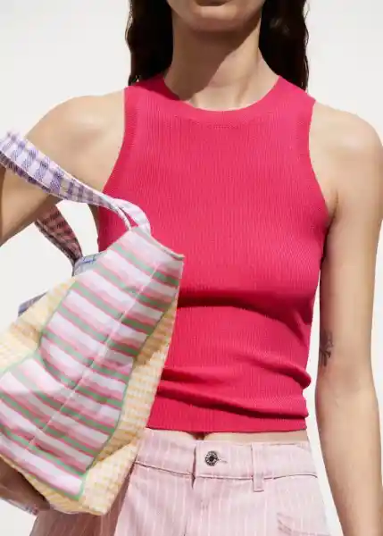Top Karl Fucsia Talla S Mujer Mango