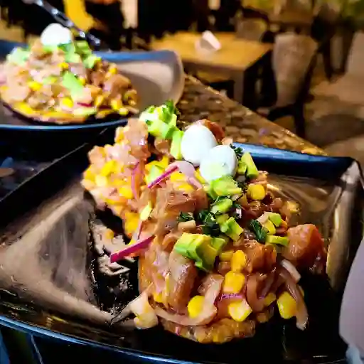 Patacon de ceviche de chicharron