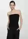 Top Paulina Negro Talla S Mujer Mango