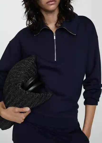 Sudadera Florida Navy Talla XS Mujer Mango