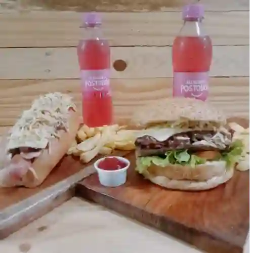 Perro, Hamburguesa y Bebida
