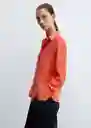 Camisa Lima Coral Talla M Mujer Mango