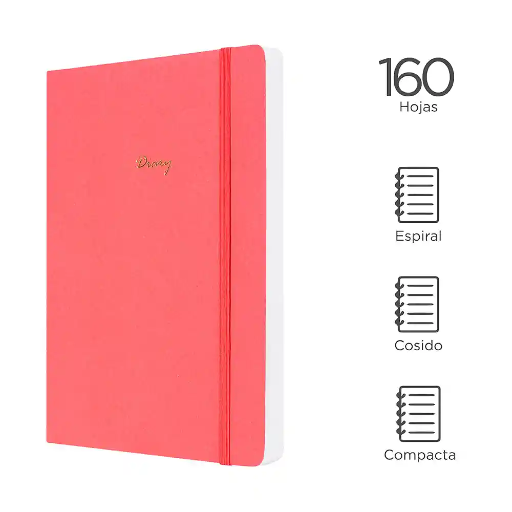 Cuaderno Estampado con Plan Mensual Rojo Miniso