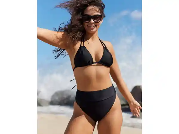 American Eagle Braga Bikini Aerie Pierna Negro Real Large