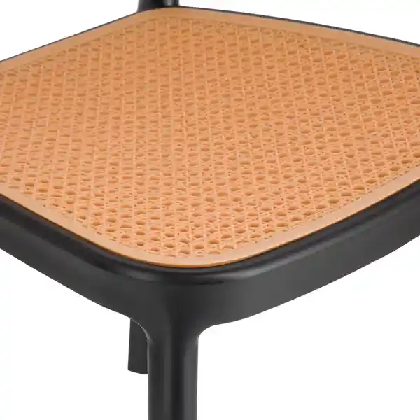 Silla Plastico Naranaja Negro Casaideas