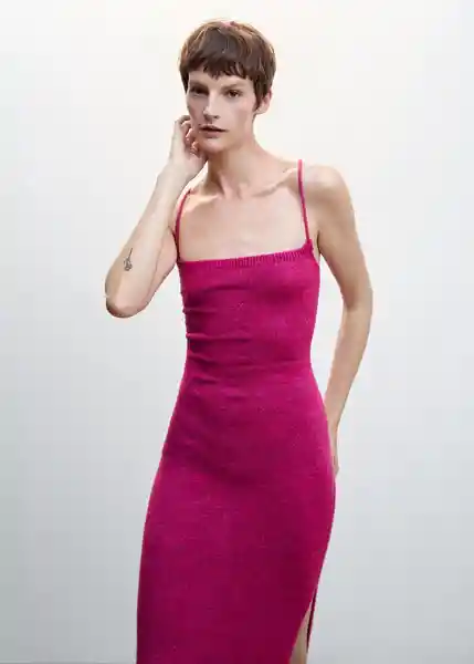 Vestido Berry Fucsia Talla L Mujer Mango