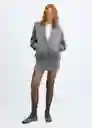 Abrigo Grandes Gris Oscuro Vigoré Talla L Mujer Mango