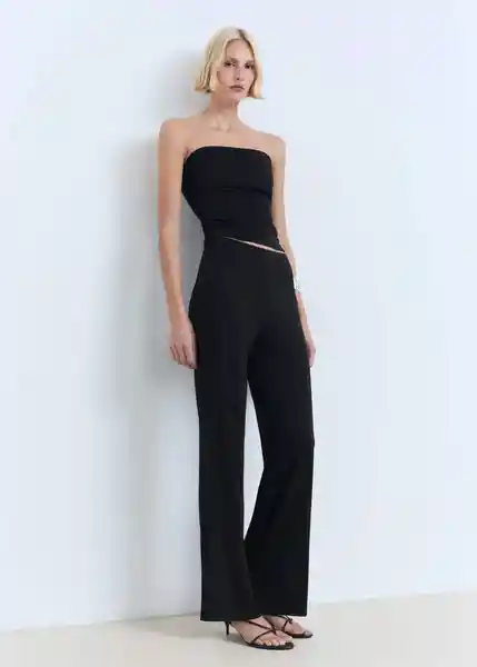 Pantalón Opalo Negro Talla M Mujer Mango