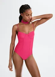 Traje del Bañador Cam Fucsia Talla M Mujer Mango