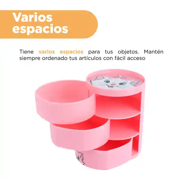 Organizador de Plástico de Tres Capas Rosa Miniso