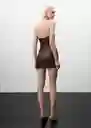 Vestido Coral Chocolate Talla S Mujer Mango