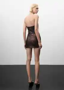 Vestido Coral Chocolate Talla S Mujer Mango