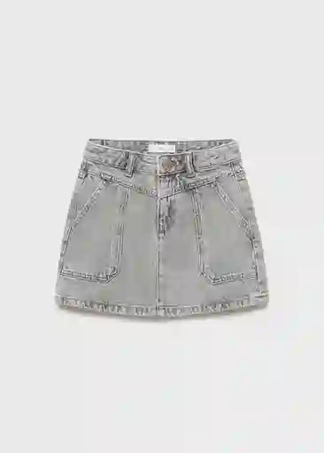 Falda Soho Tejano Gris Talla 13 Niña Mango