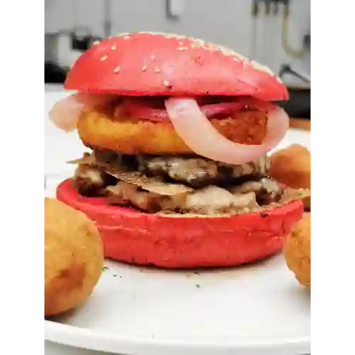 Hamburguesa Rudolph y Buñuelos de Papa