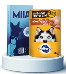 Combo Miia + Pedigree Alimento Humedo Perro Pollo-Cerdo 85 g