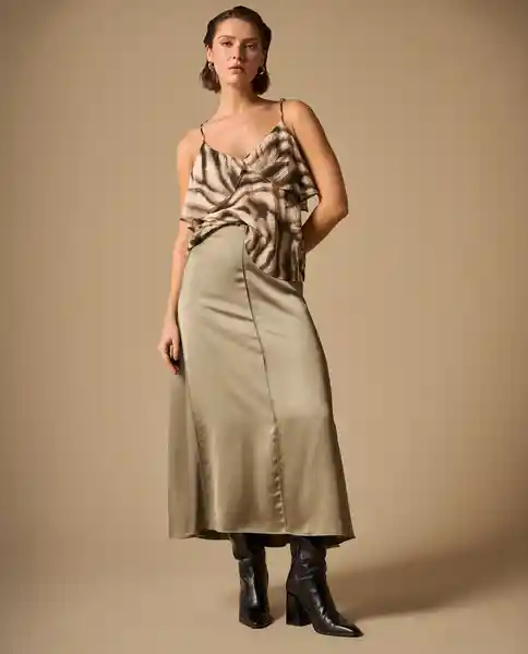 Falda Gris Elefante Medio Talla M 449G001 Esprit
