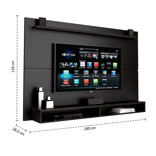 Muebles 2020 Panel tv Maxi 1.8 Negro