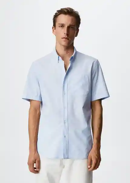 Camisa Ginza-H Celeste Talla XL Hombre Mango