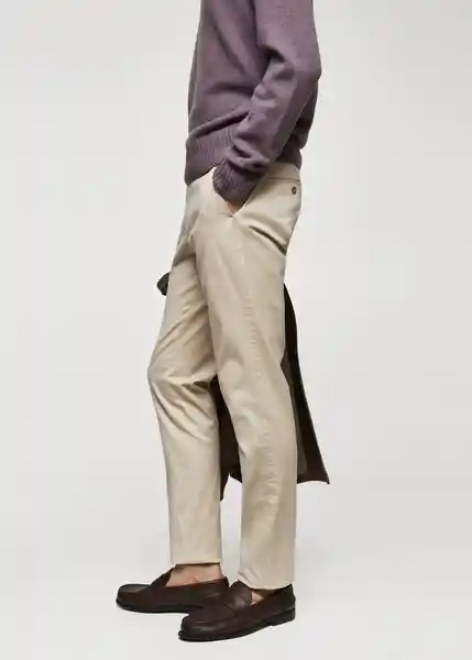 Pantalón Barnal Beige Talla 46 Hombre Mango