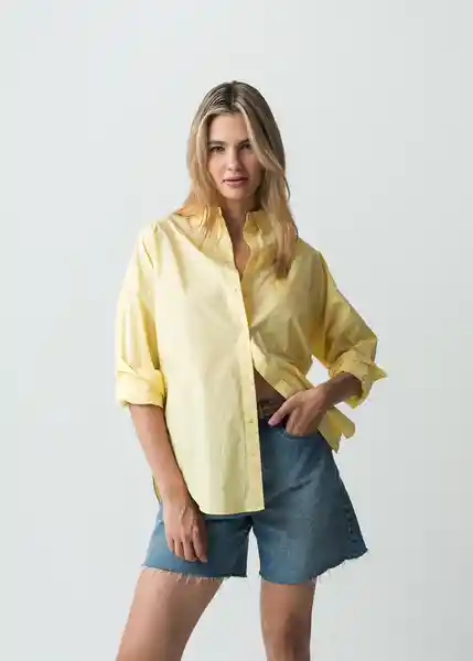 Camisa Nani Mujer Amarillo Creme Claro T S 012G386 Naf Naf